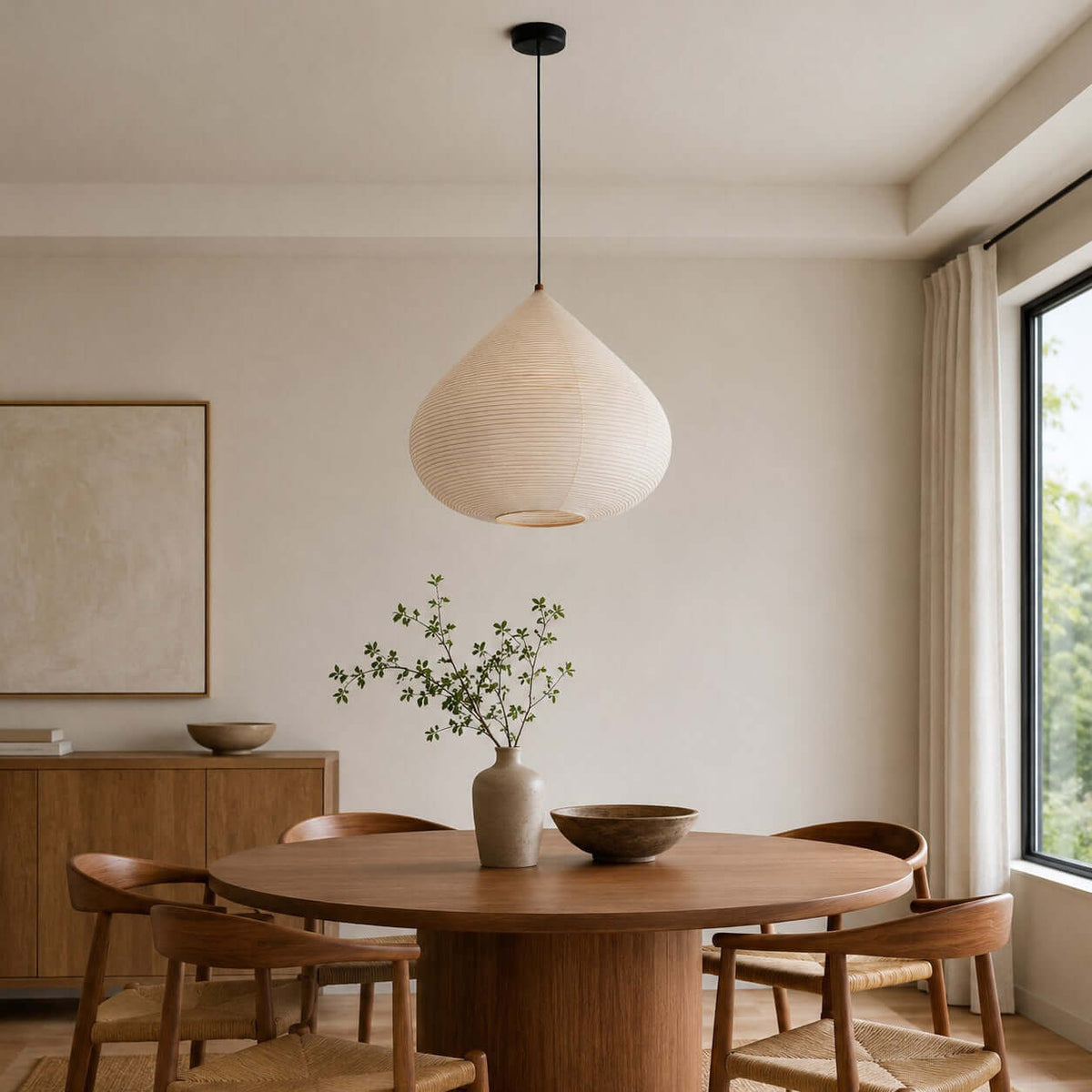 Onion lampada a sospensione in carta beige