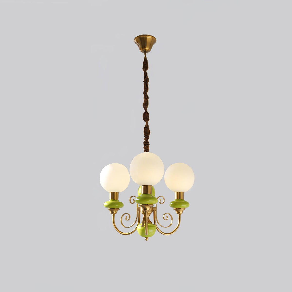 Aurorian lampadario Verde Paralumi Bracci Curvi Oro
