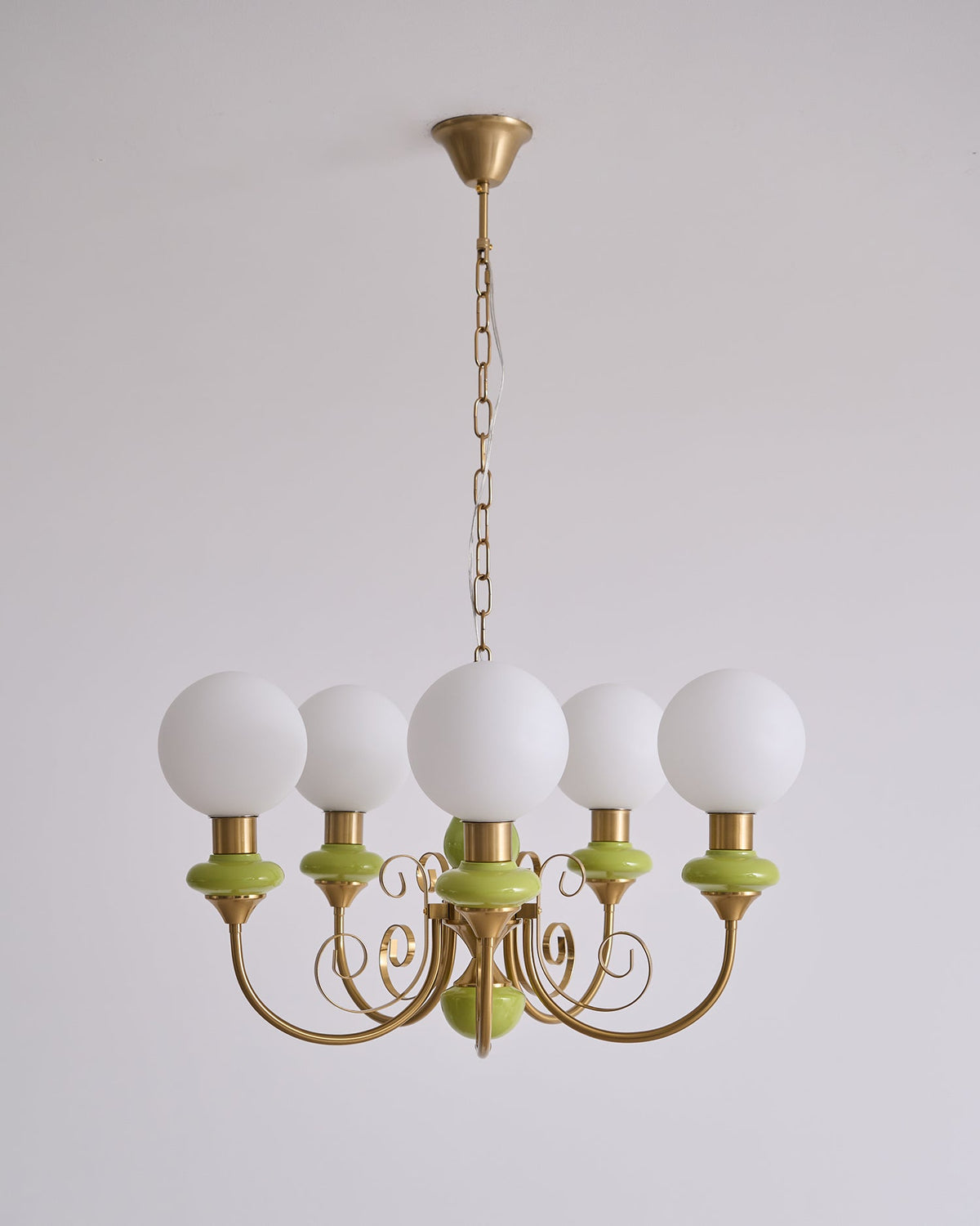 Aurorian lampadario Verde Paralumi Bracci Curvi Oro