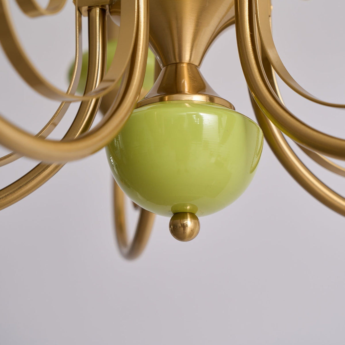Aurorian lampadario Verde Paralumi Bracci Curvi Oro