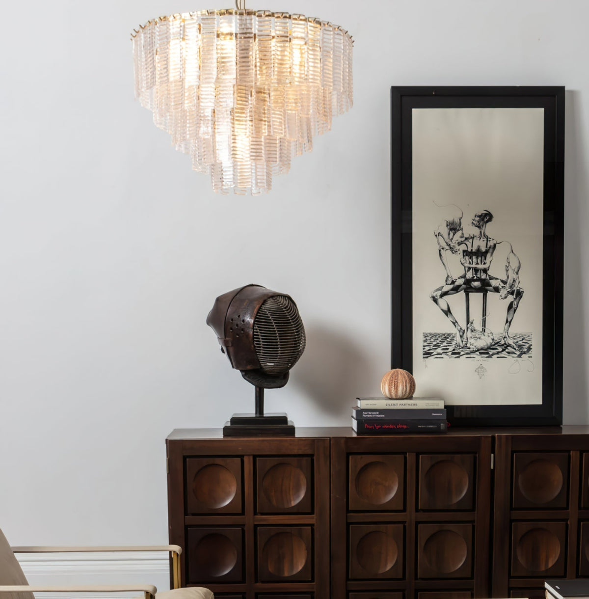 Lioririan lampadario vetro Murano Rosa Stratificato vintage lusso