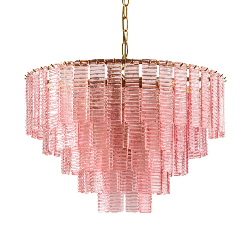 Lioririan lampadario vetro Murano Rosa Stratificato vintage lusso