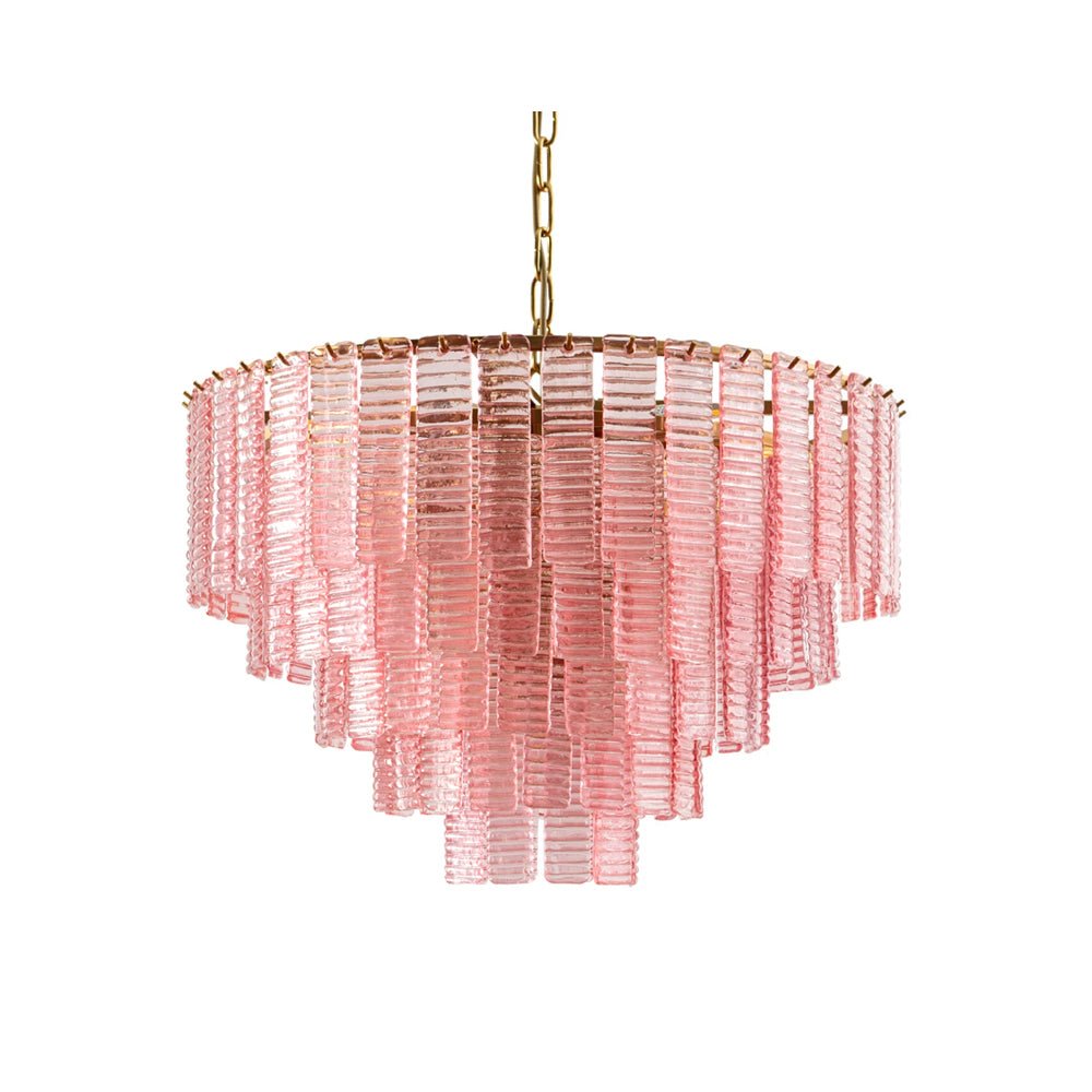 Lioririan lampadario vetro Murano Rosa Stratificato vintage lusso