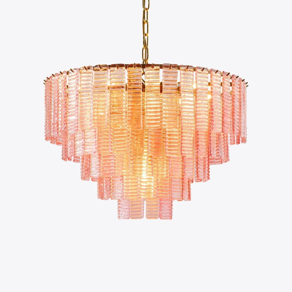Lioririan lampadario vetro Murano Rosa Stratificato vintage lusso