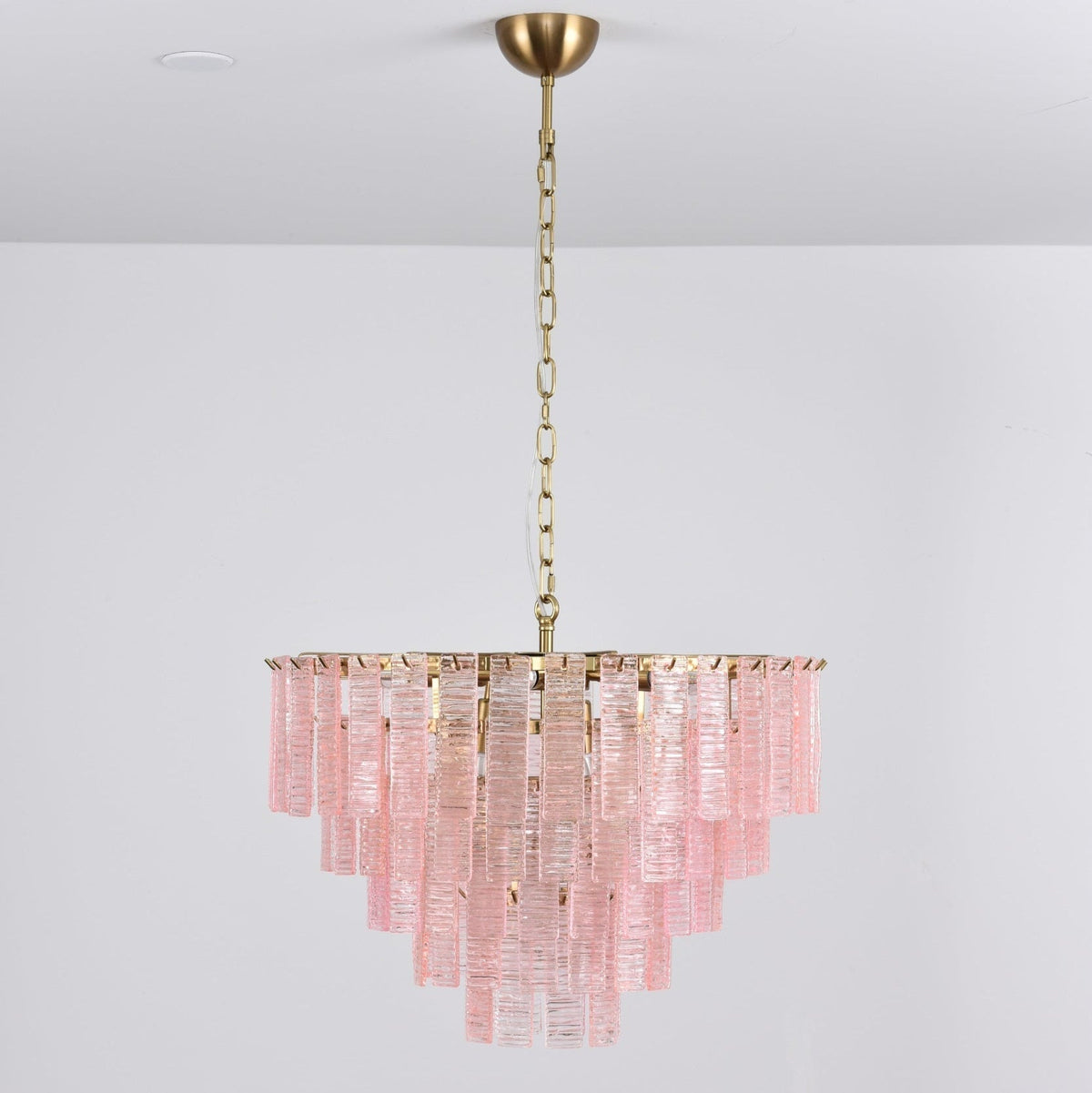 Lioririan lampadario vetro Murano Rosa Stratificato vintage lusso