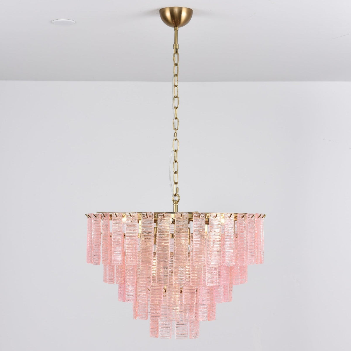 Lioririan lampadario vetro Murano Rosa Stratificato vintage lusso