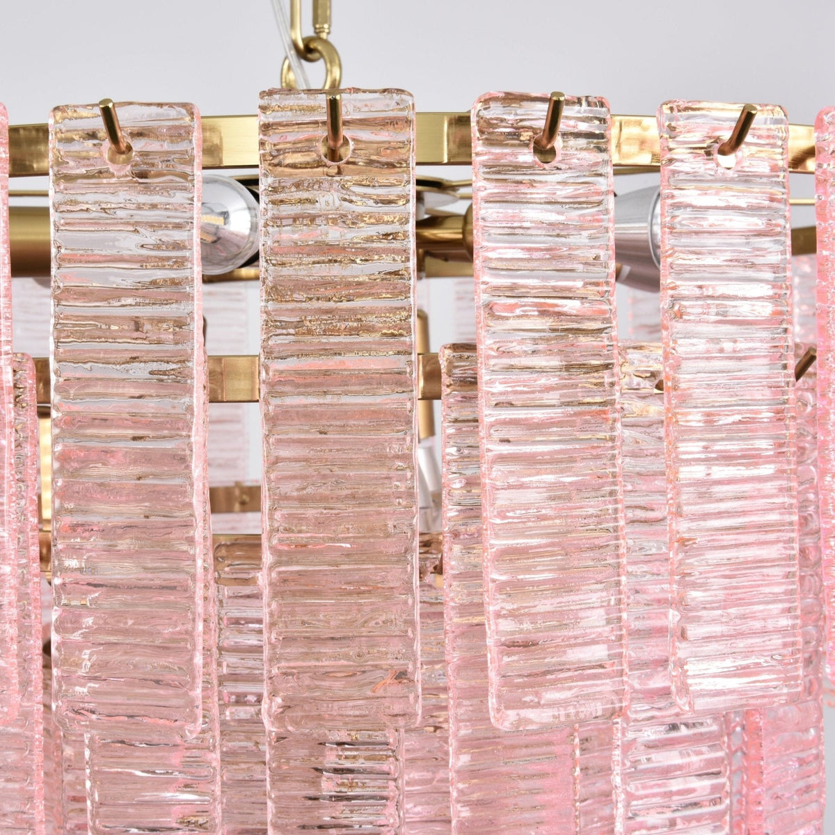 Lioririan lampadario vetro Murano Rosa Stratificato vintage lusso