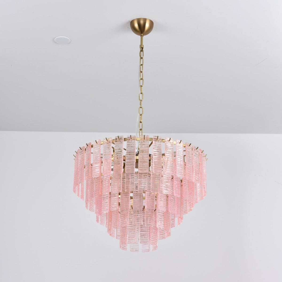 Lioririan lampadario vetro Murano Rosa Stratificato vintage lusso