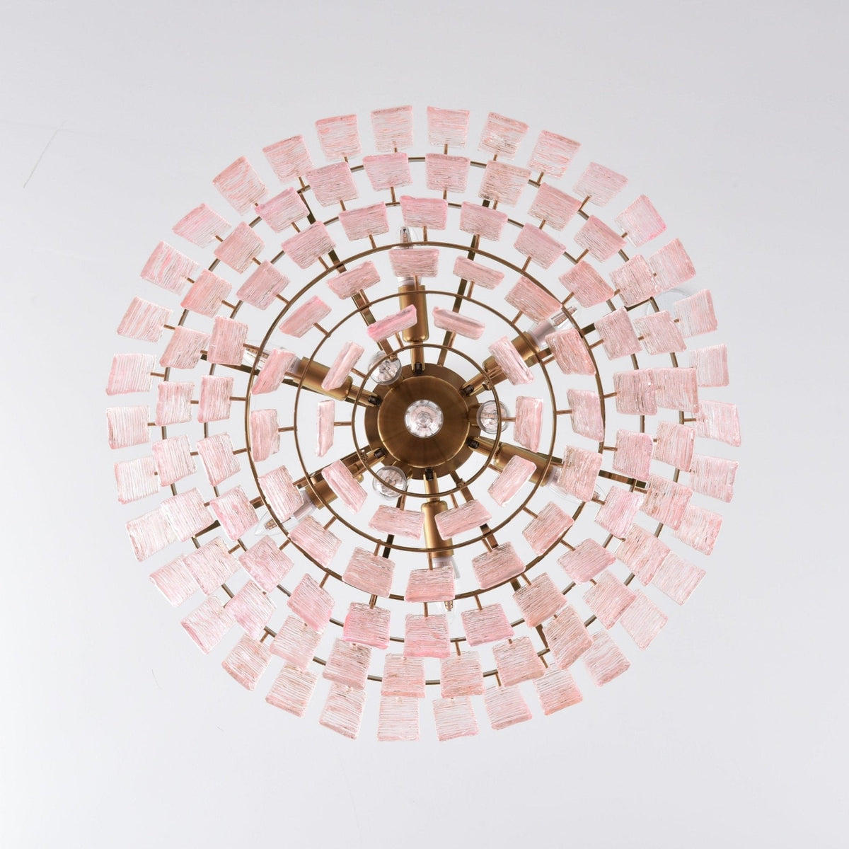 Lioririan lampadario vetro Murano Rosa Stratificato vintage lusso