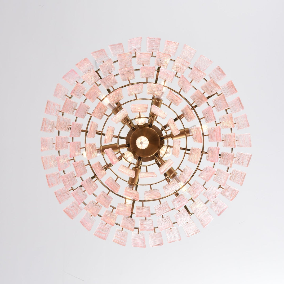 Lioririan lampadario vetro Murano Rosa Stratificato vintage lusso