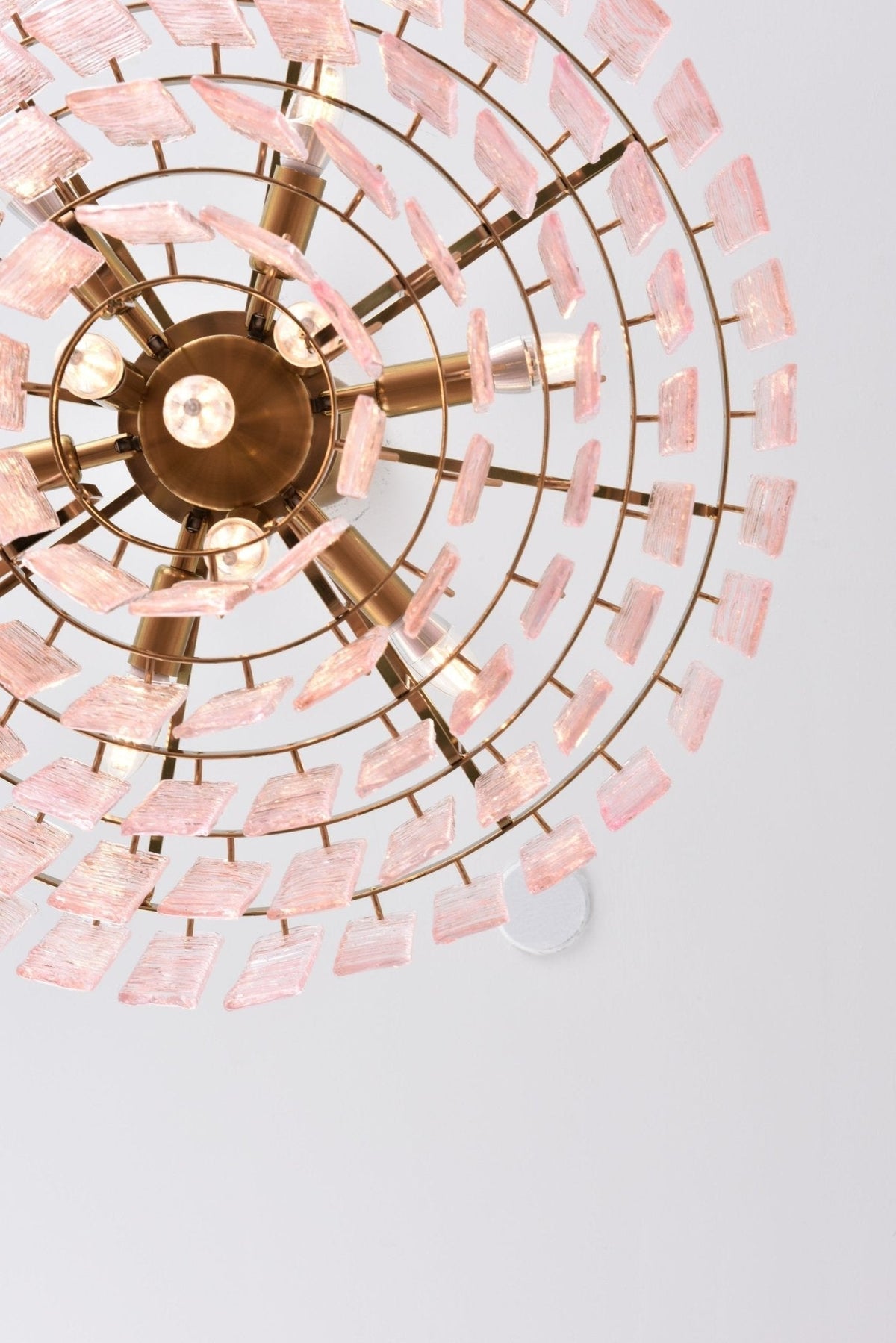 Lioririan lampadario vetro Murano Rosa Stratificato vintage lusso