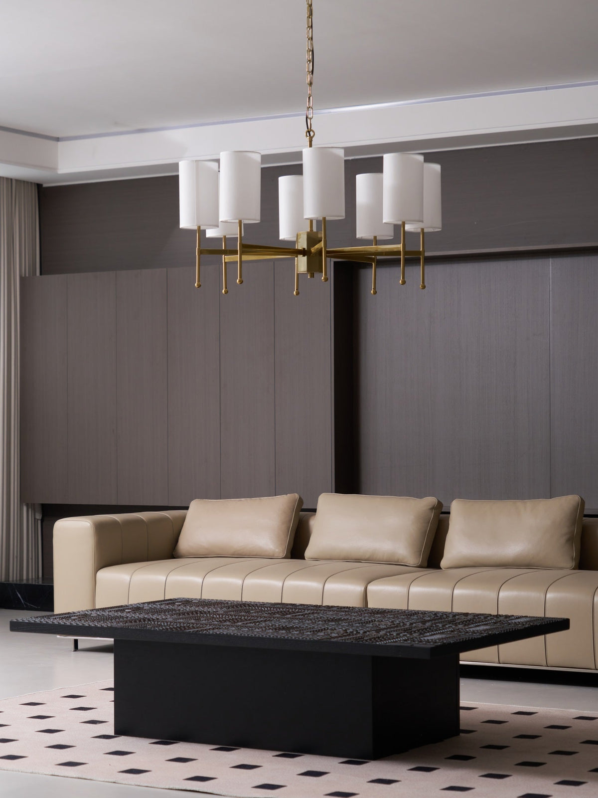 Ulcarisra lampadario in ottone e tessuto vintage Tradizionale