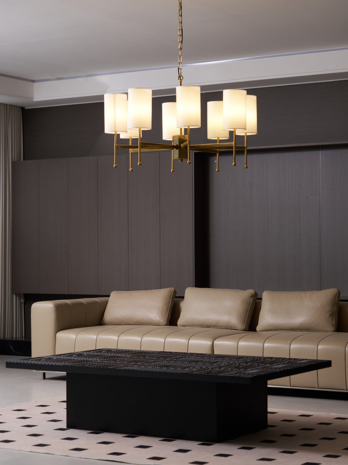 Ulcarisra lampadario in ottone e tessuto vintage Tradizionale