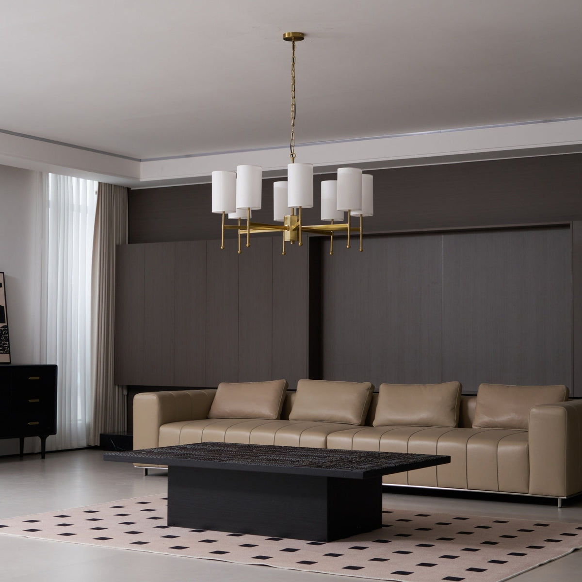 Ulcarisra lampadario in ottone e tessuto vintage Tradizionale