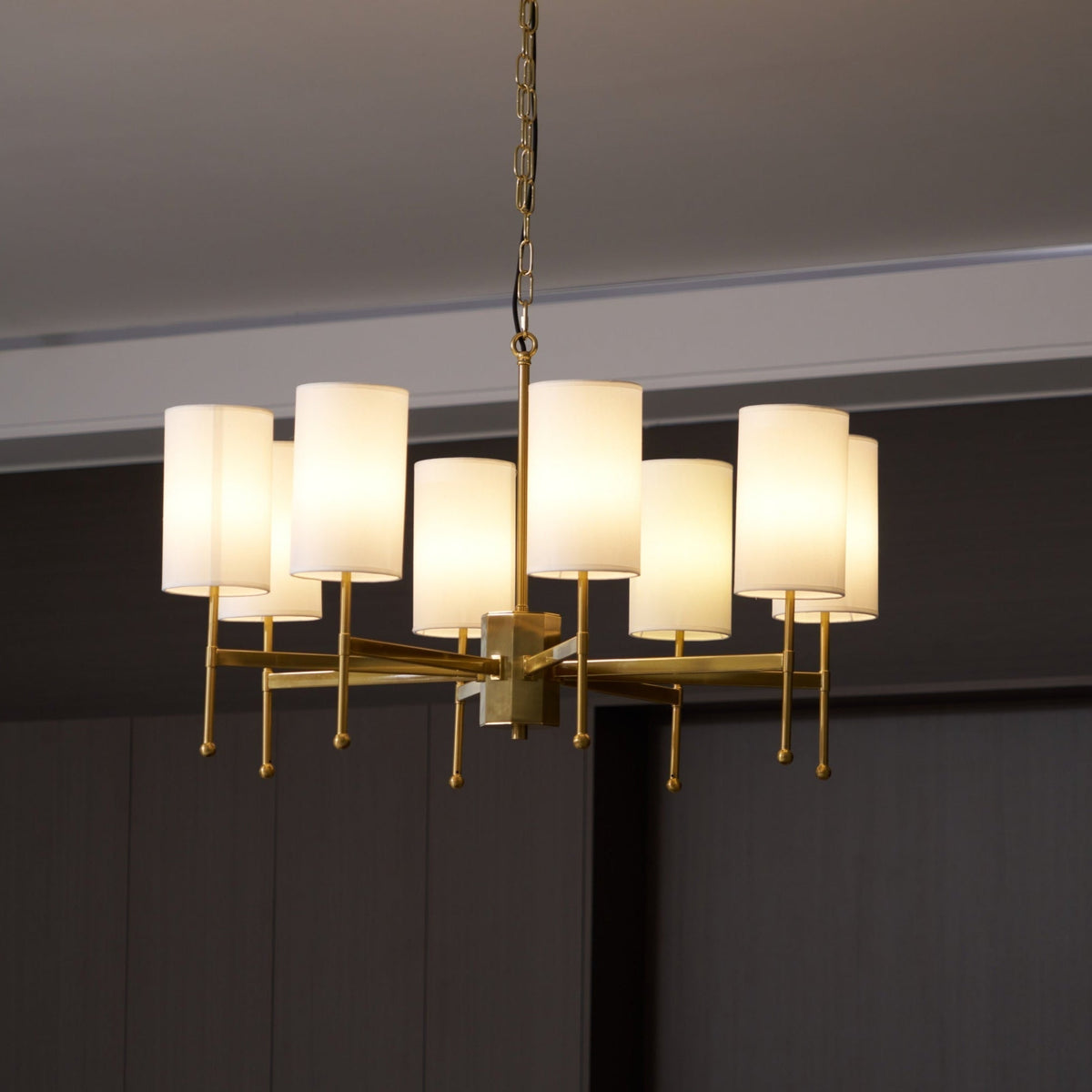 Ulcarisra lampadario in ottone e tessuto vintage Tradizionale