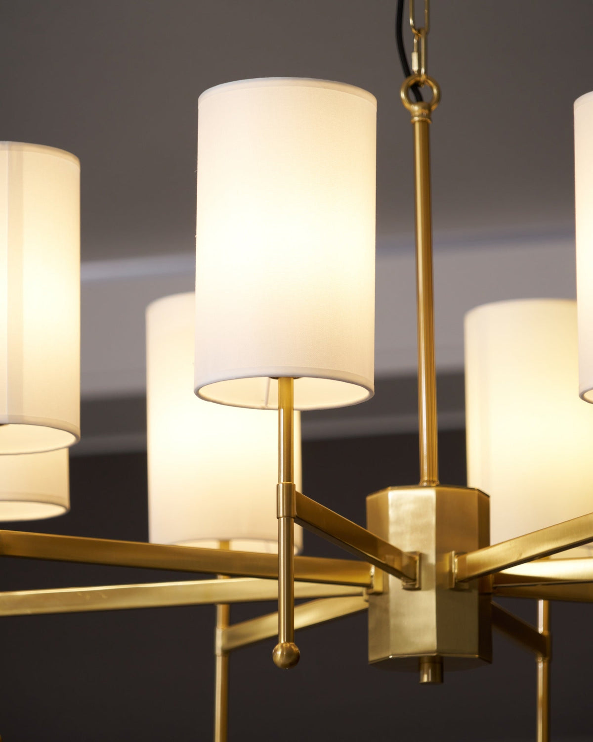 Ulcarisra lampadario in ottone e tessuto vintage Tradizionale