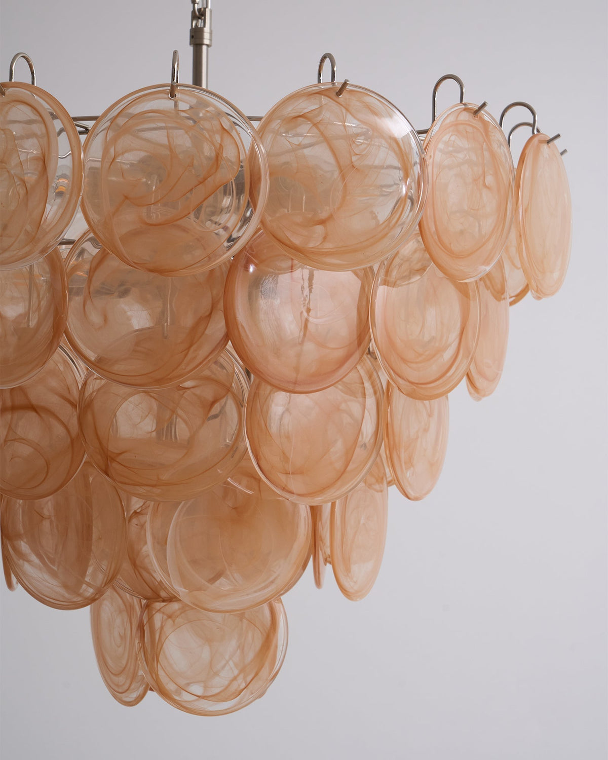 Celisira lampadario con dischi in vetro di Murano arancione
