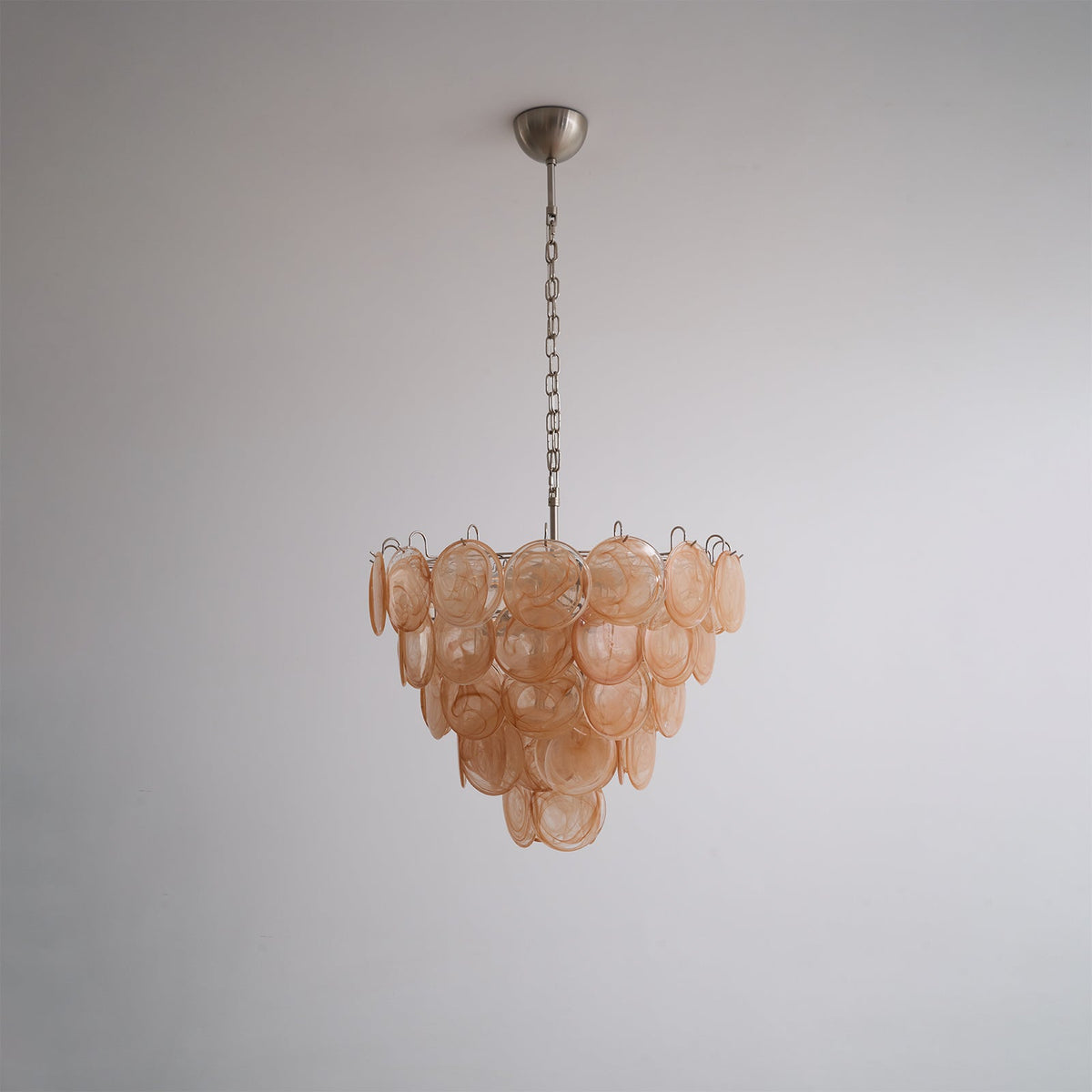 Celisira lampadario con dischi in vetro di Murano arancione