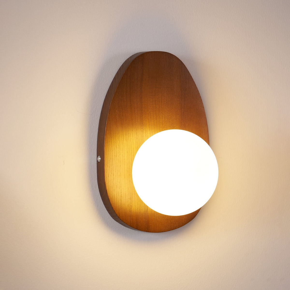 Nylaeiel lampada da parete in legno di noce con vetro