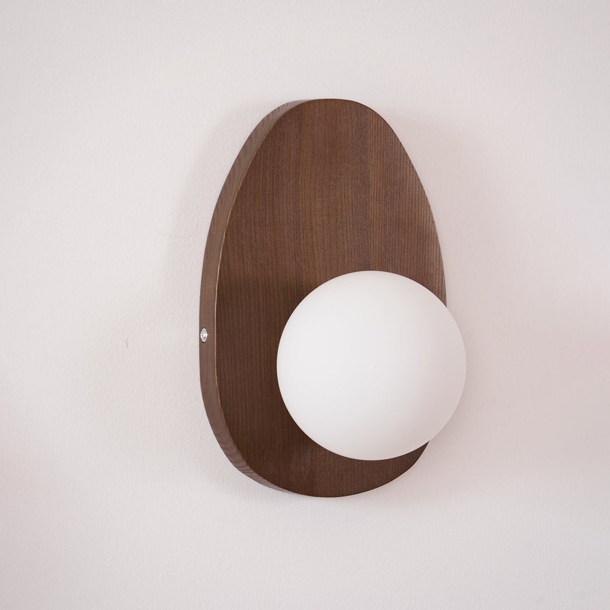 Nylaeiel lampada da parete in legno di noce con vetro