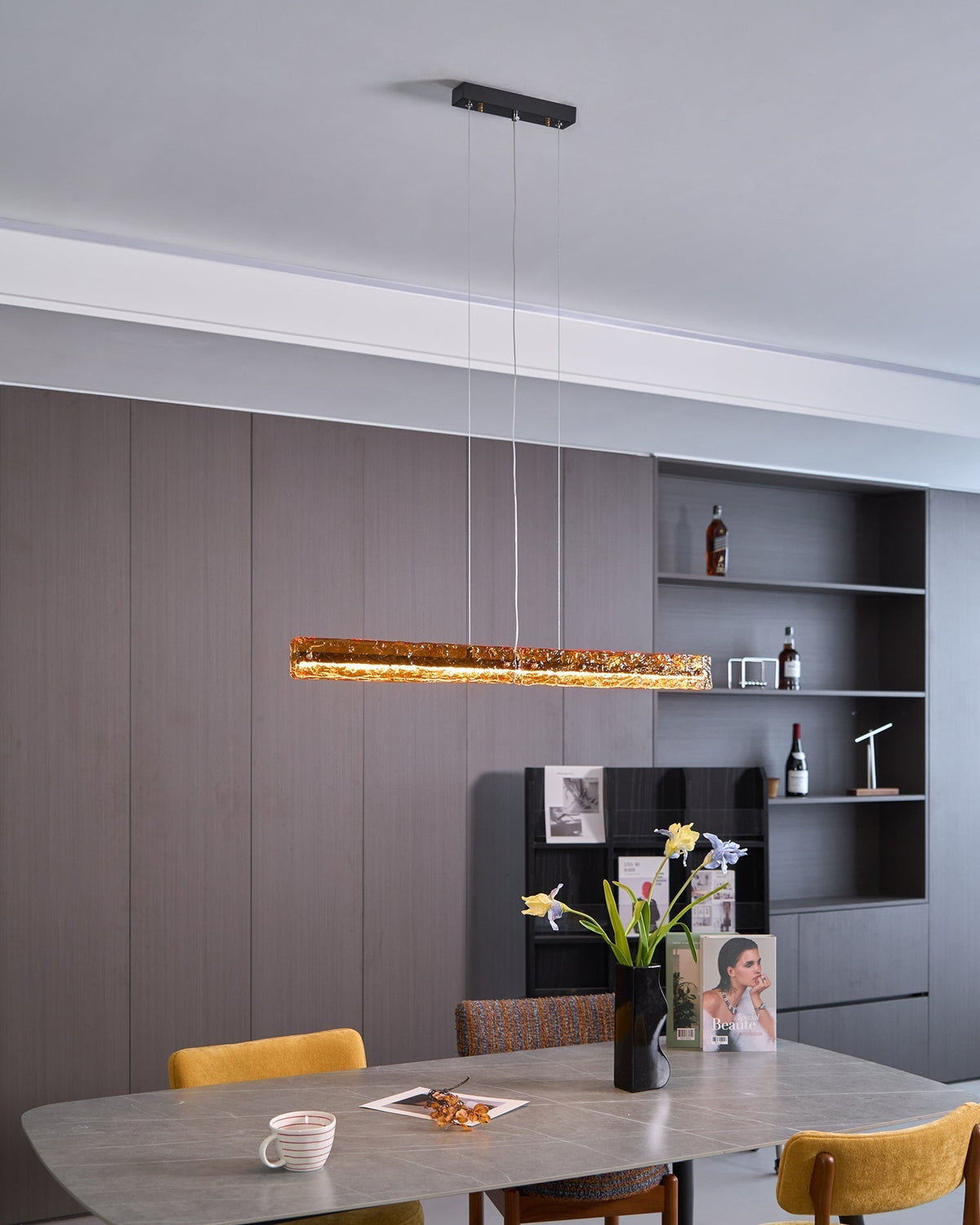 Avnorira lampada a sospensione lineare minimalista moderna in vetro