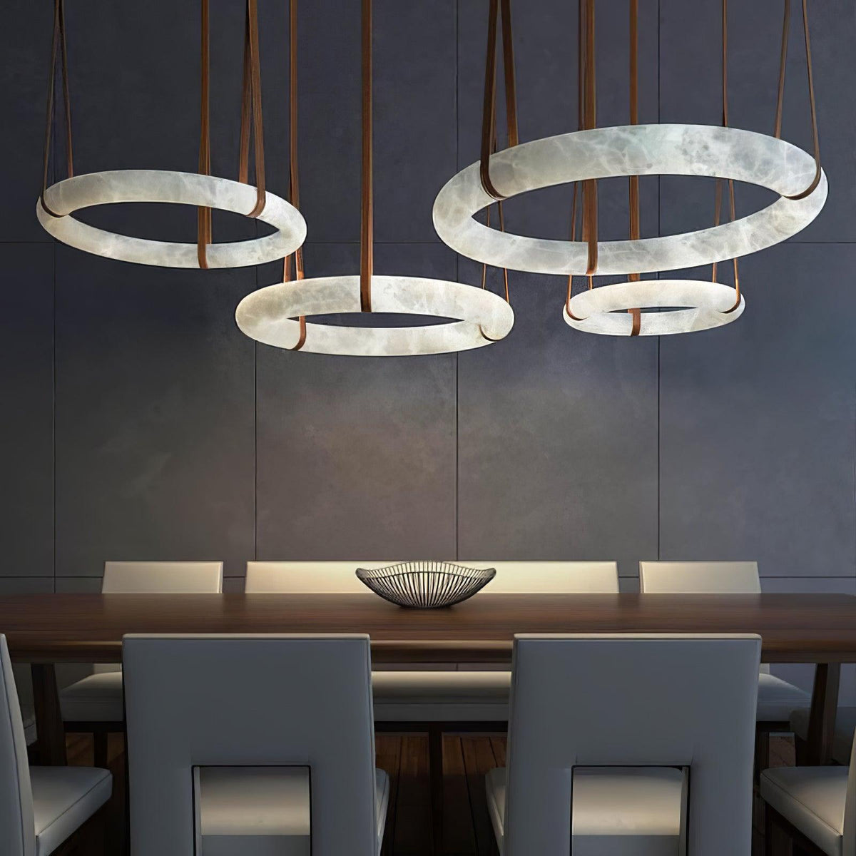 Lixor lampadario alabastro Cinghia in Pelle Versione a