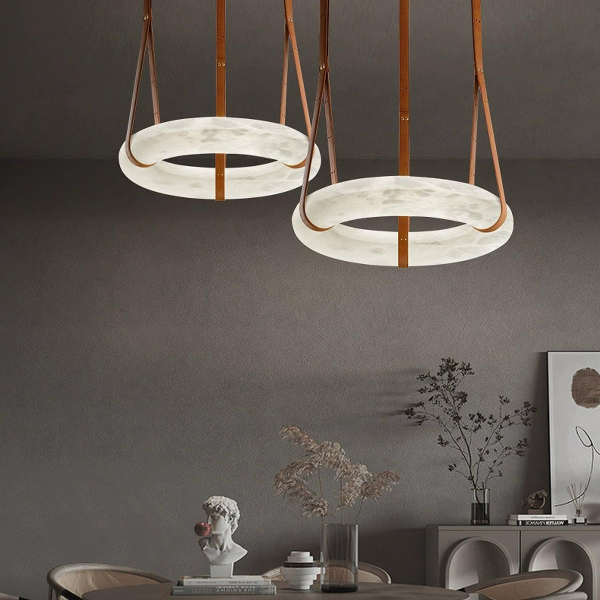 Lixor lampadario alabastro Cinghia in Pelle Versione a