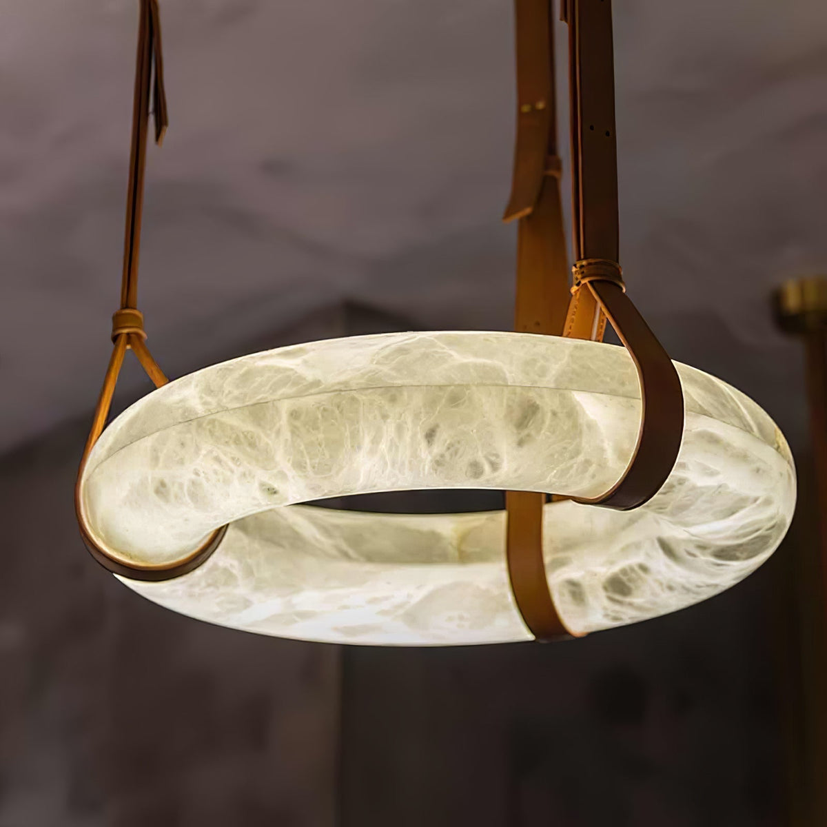 Lixor lampadario alabastro Cinghia in Pelle Versione a