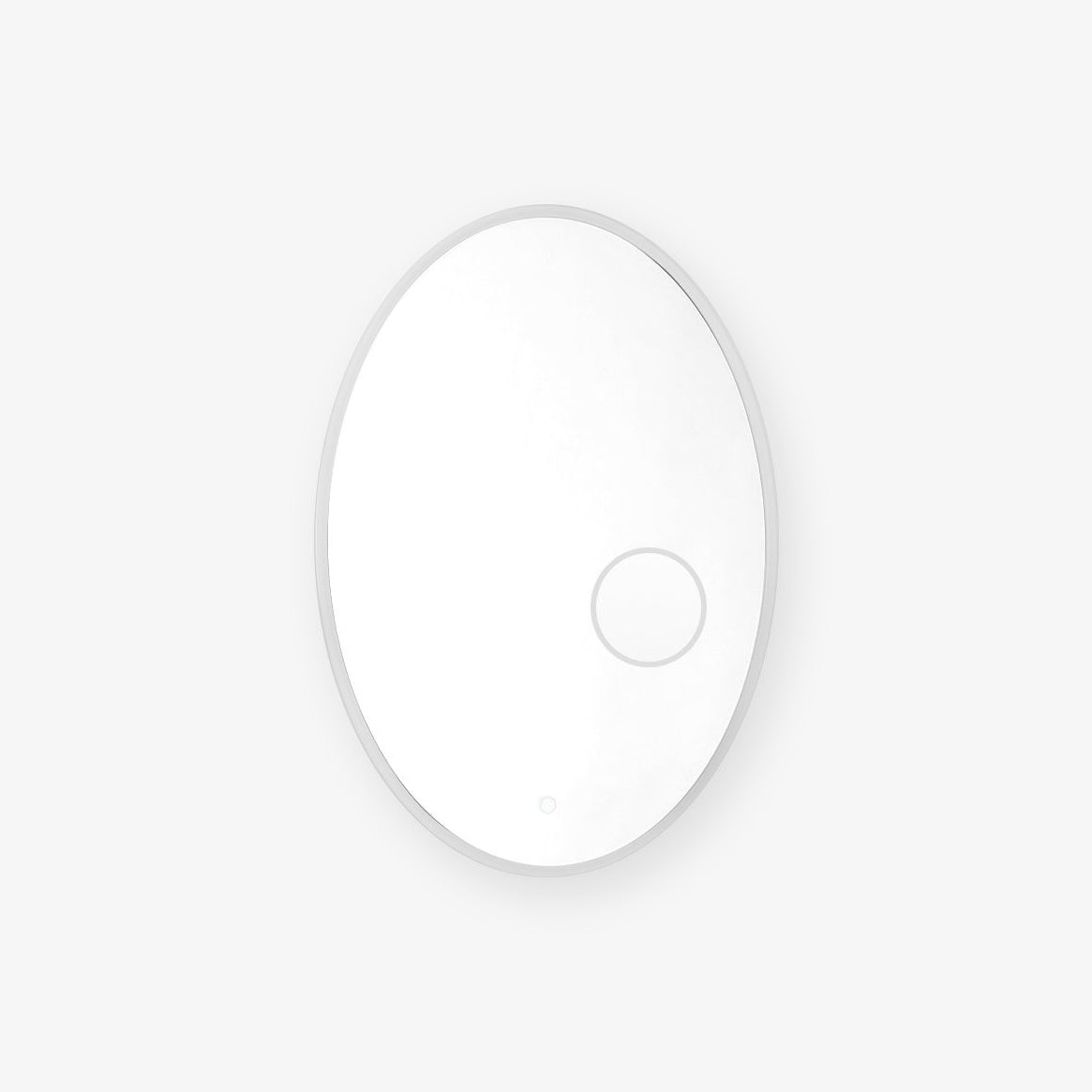 Ovariel Specchio ovale in plastica con luce da parete