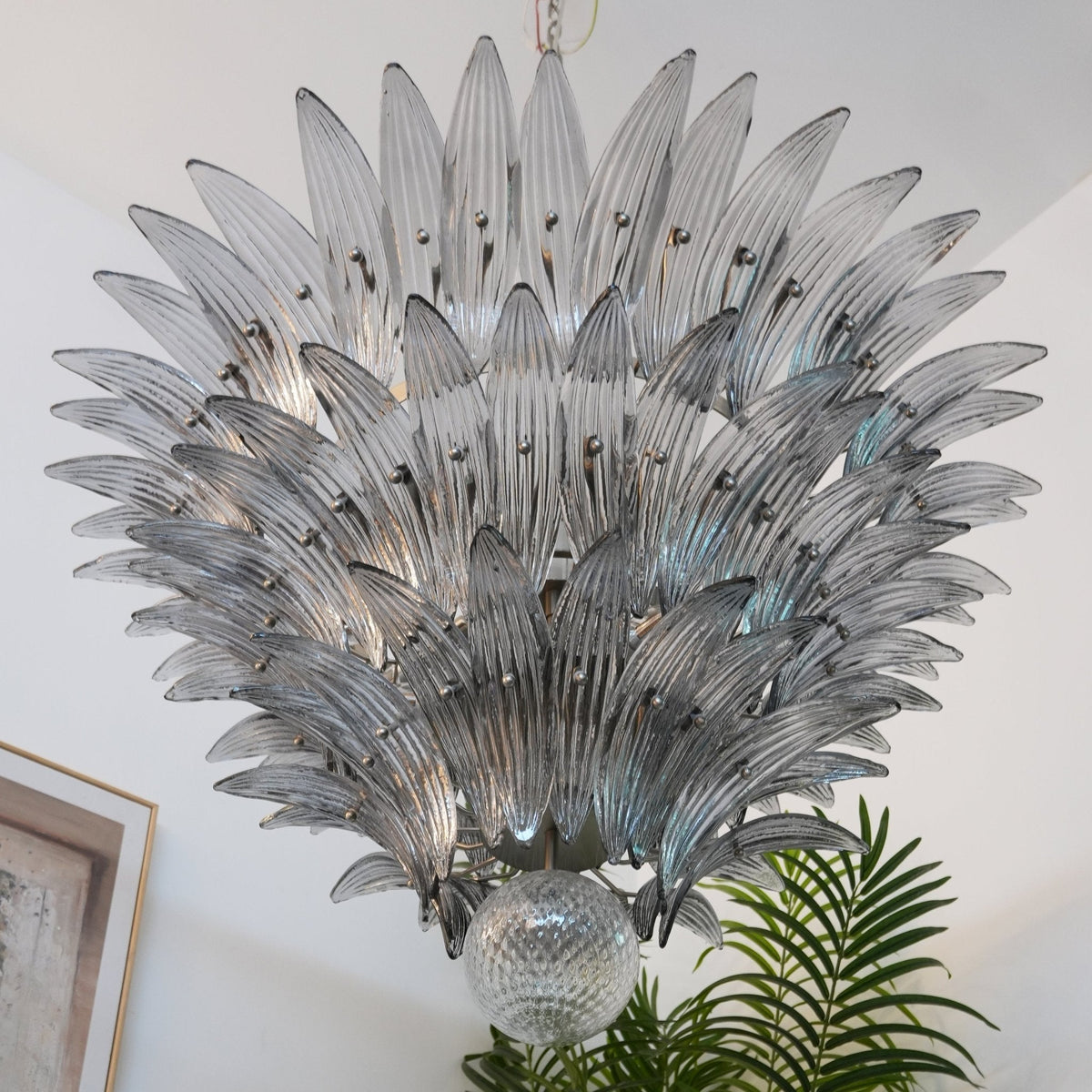Eirivelle lampadario vetro Murano foglia di Palma a Livelli