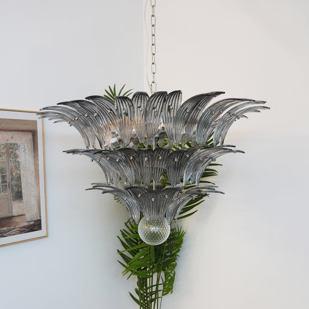 Eirivelle lampadario vetro Murano foglia di Palma a Livelli
