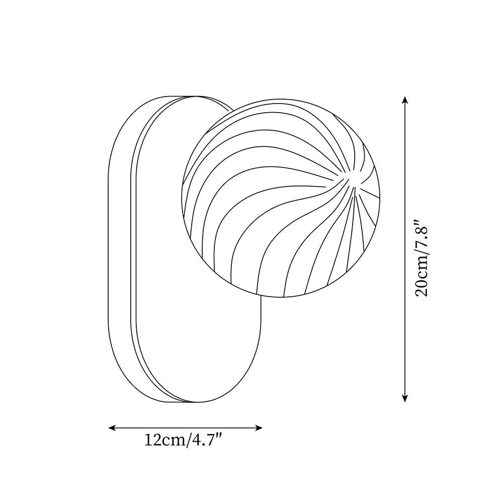 Lampada da parete Corpo in legno sfera ambra Noce Accento moderno in vetro