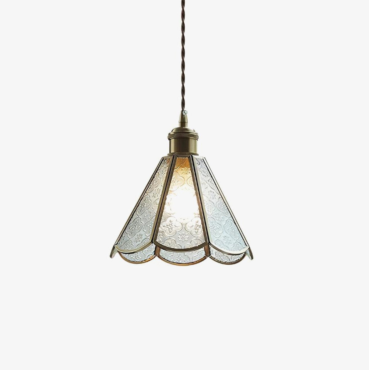 Arvane lampada a sospensione elegante in ottone e vetro