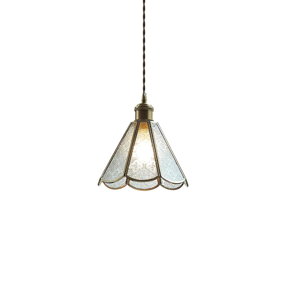 Arvane lampada a sospensione elegante in ottone e vetro