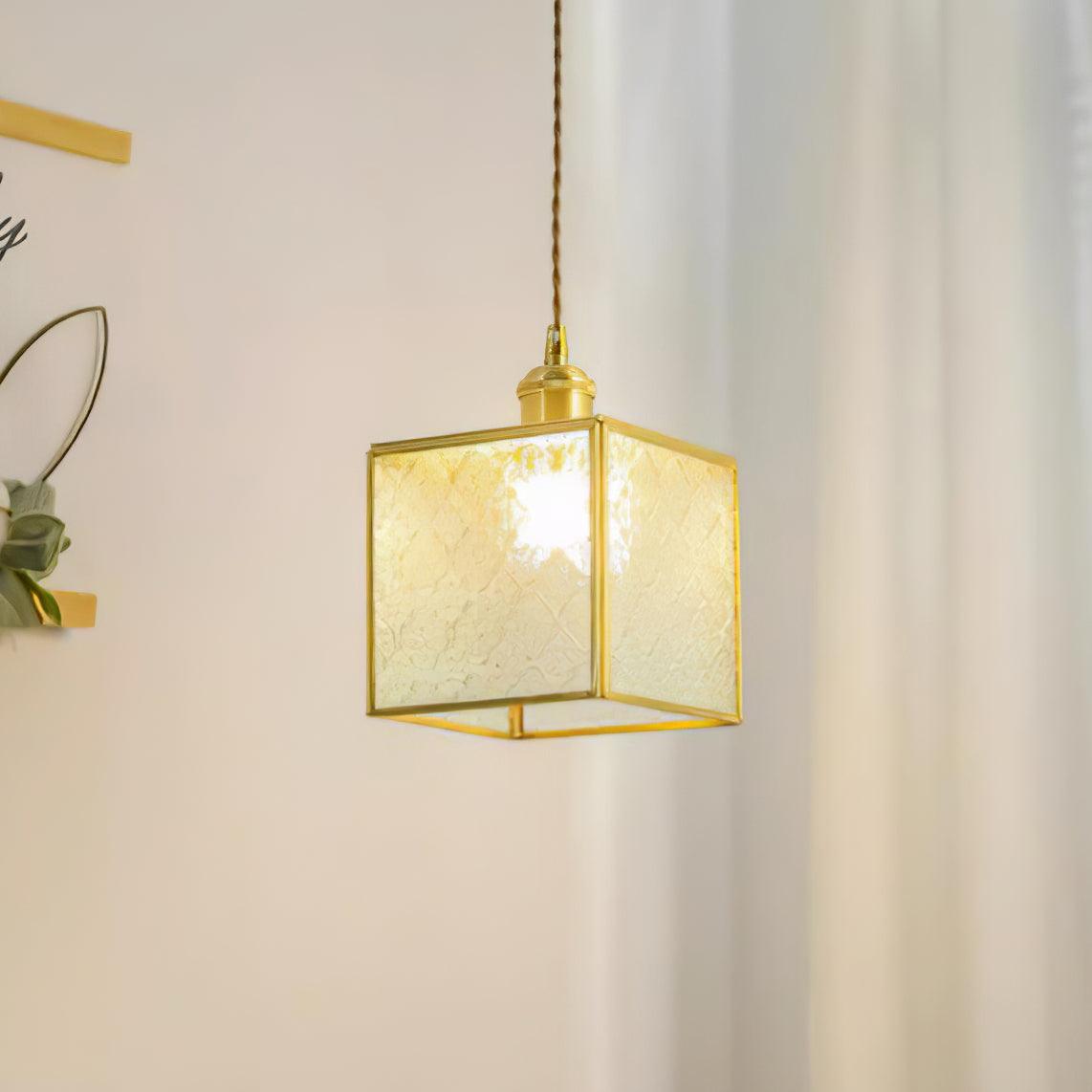 Arvane lampada a sospensione elegante in ottone e vetro