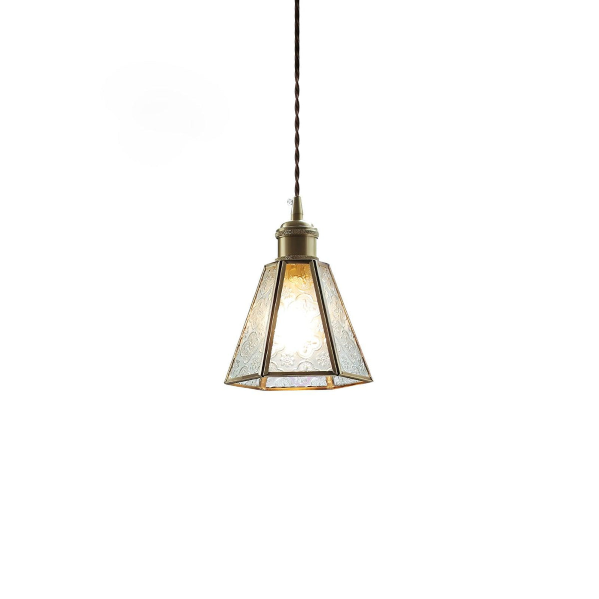 Arvane lampada a sospensione elegante in ottone e vetro