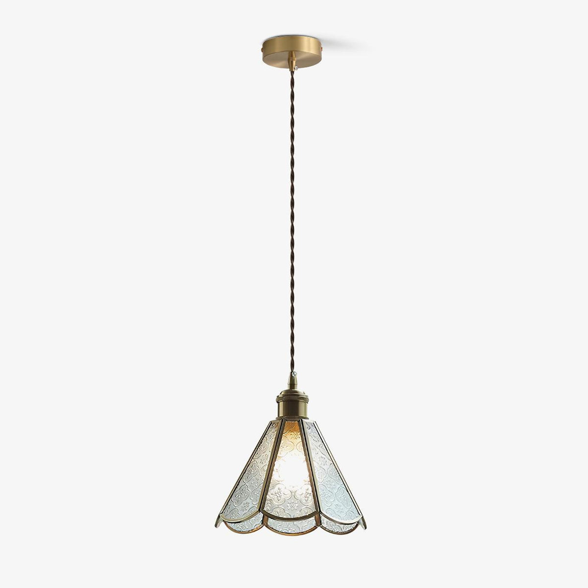 Arvane lampada a sospensione elegante in ottone e vetro