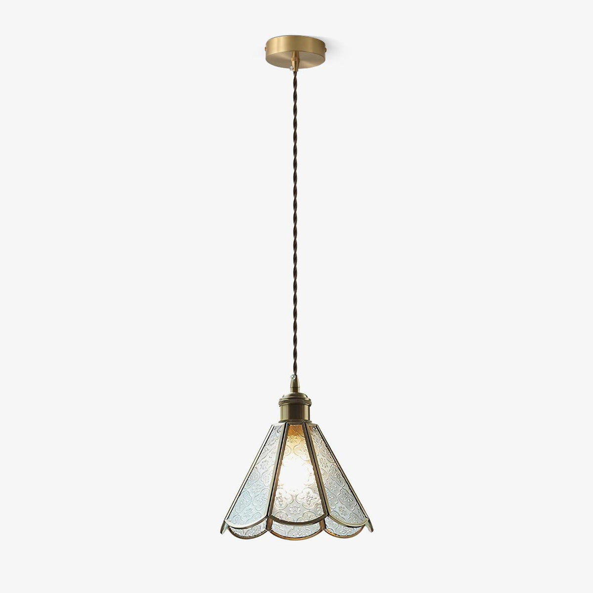 Arvane lampada a sospensione elegante in ottone e vetro