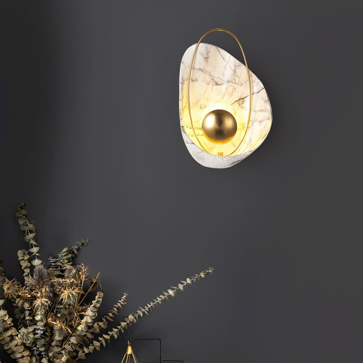 Vethaora lampada da parete Premium in resina Art Pearl Nordic