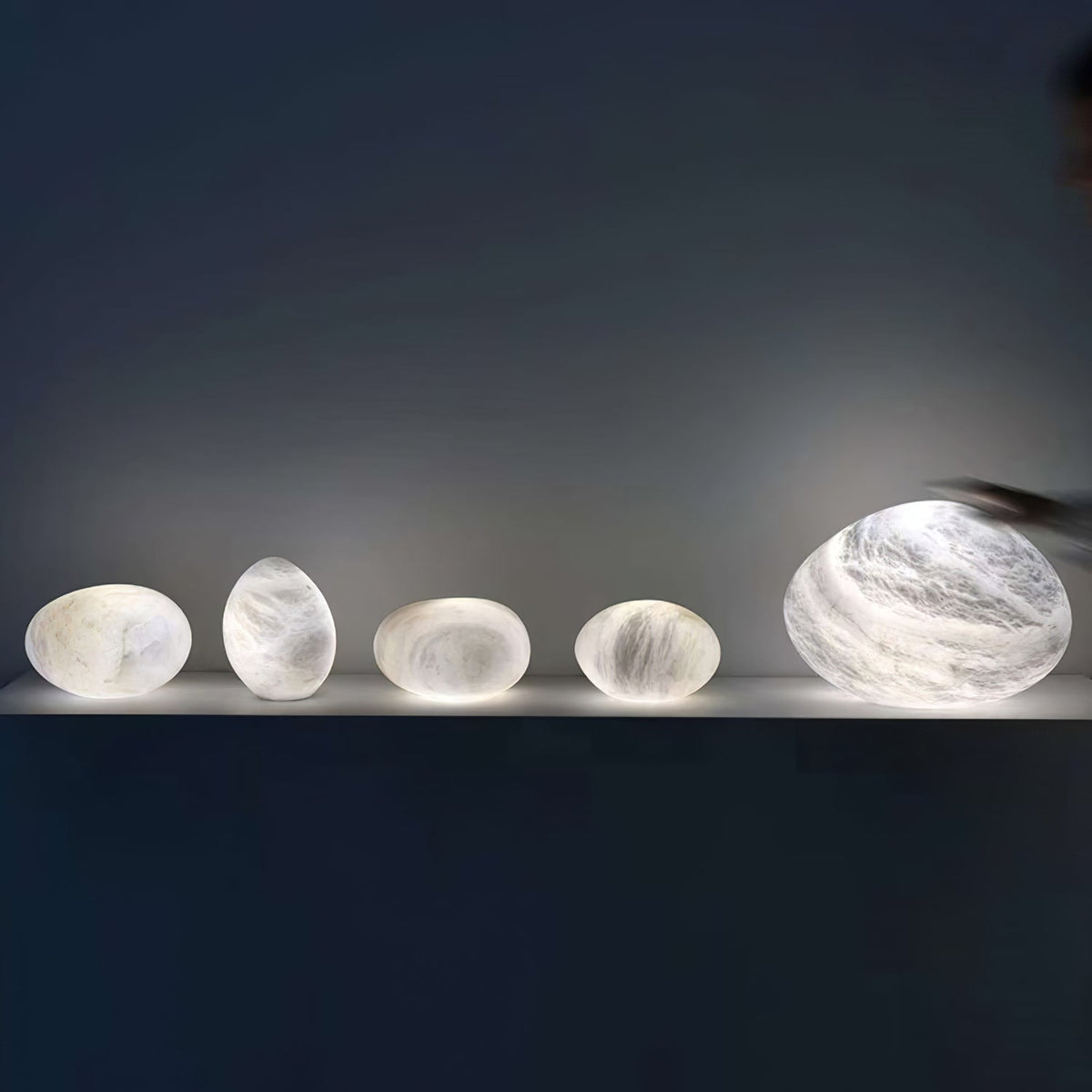 Nivisaya lampada a sospensione ciottoli alabastro