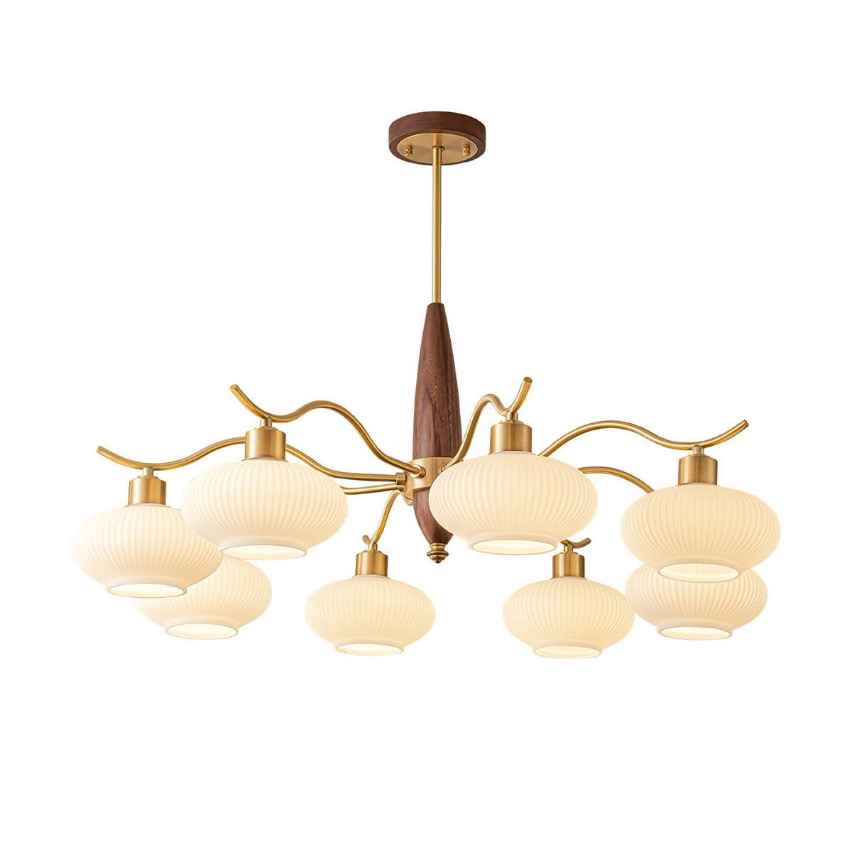 Cavien lampadario in ottone e Noce