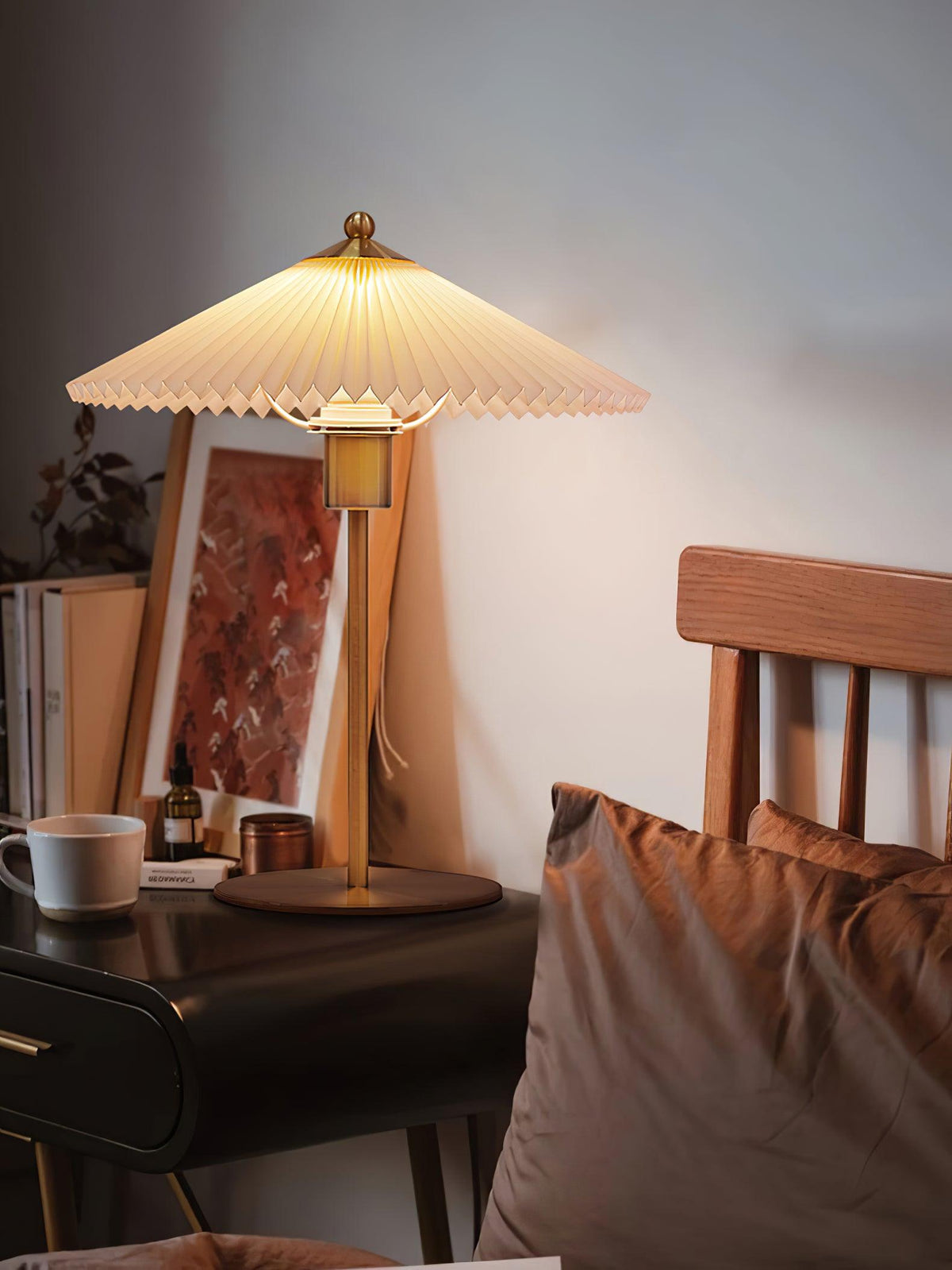 Camirir lampada da tavolo a Parasole Pleatato