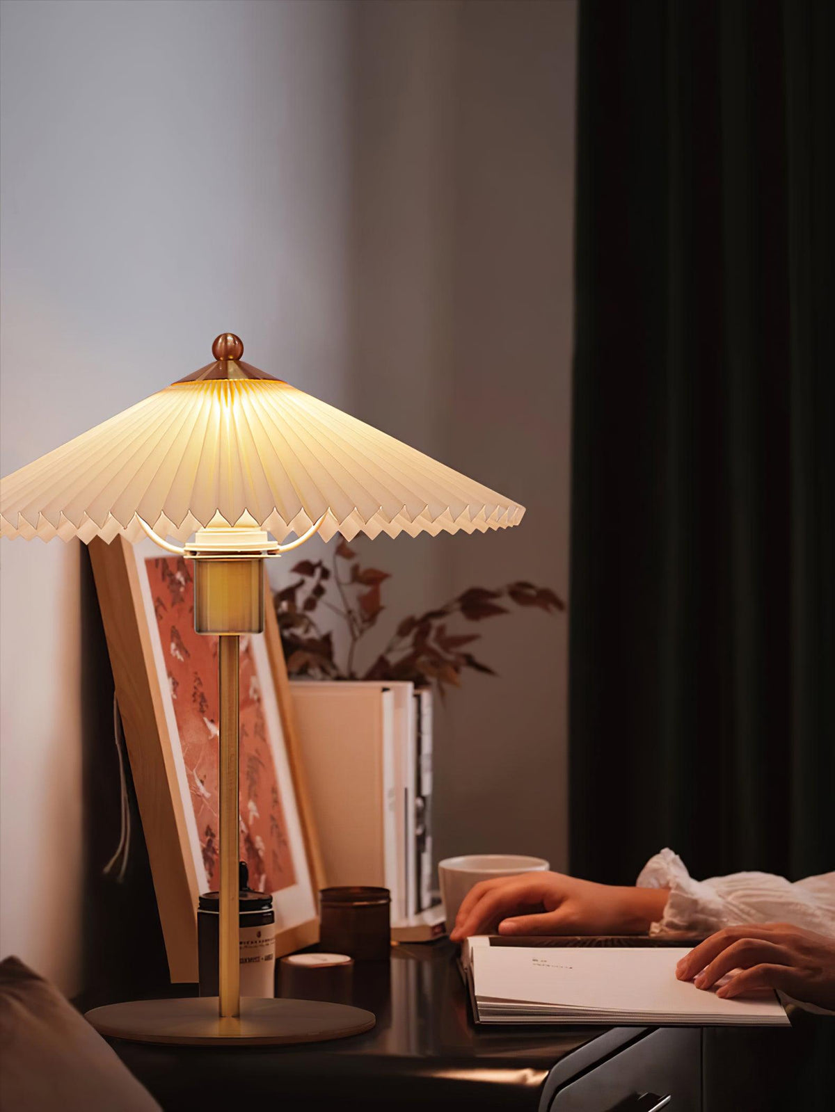 Camirir lampada da tavolo a Parasole Pleatato