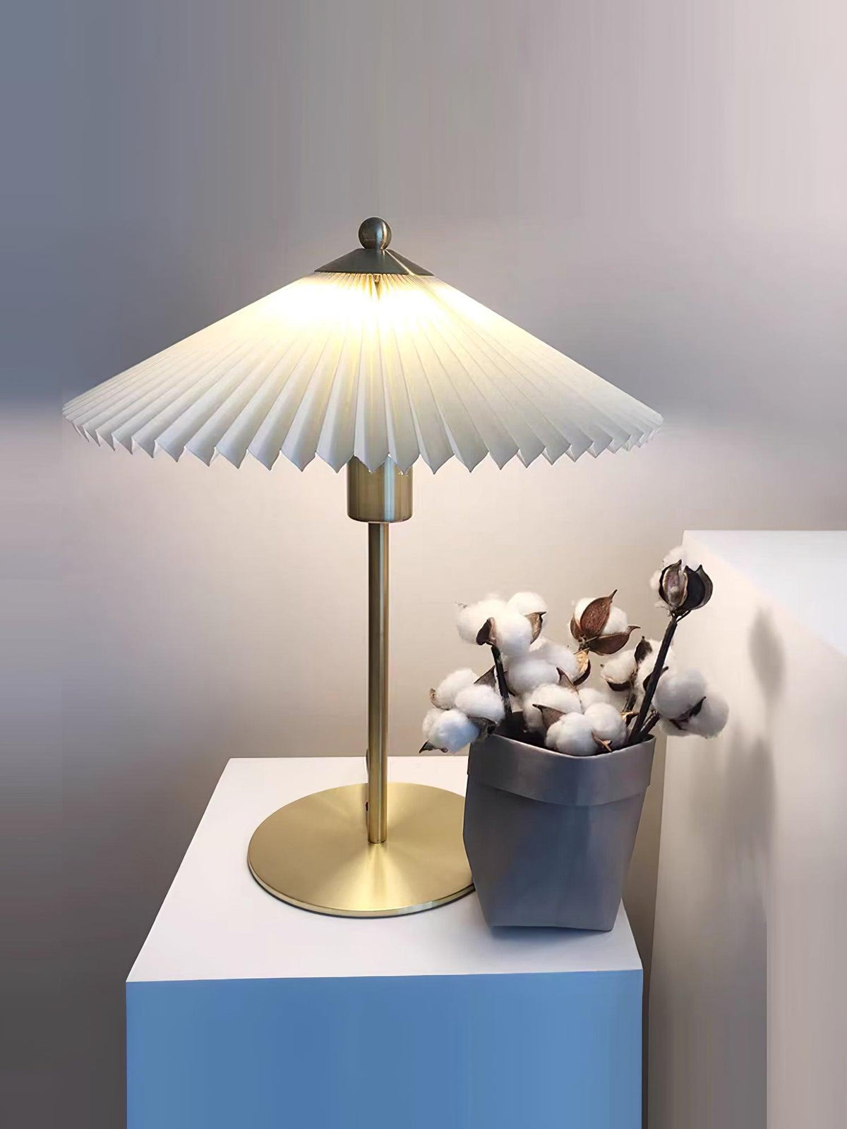 Camirir lampada da tavolo a Parasole Pleatato