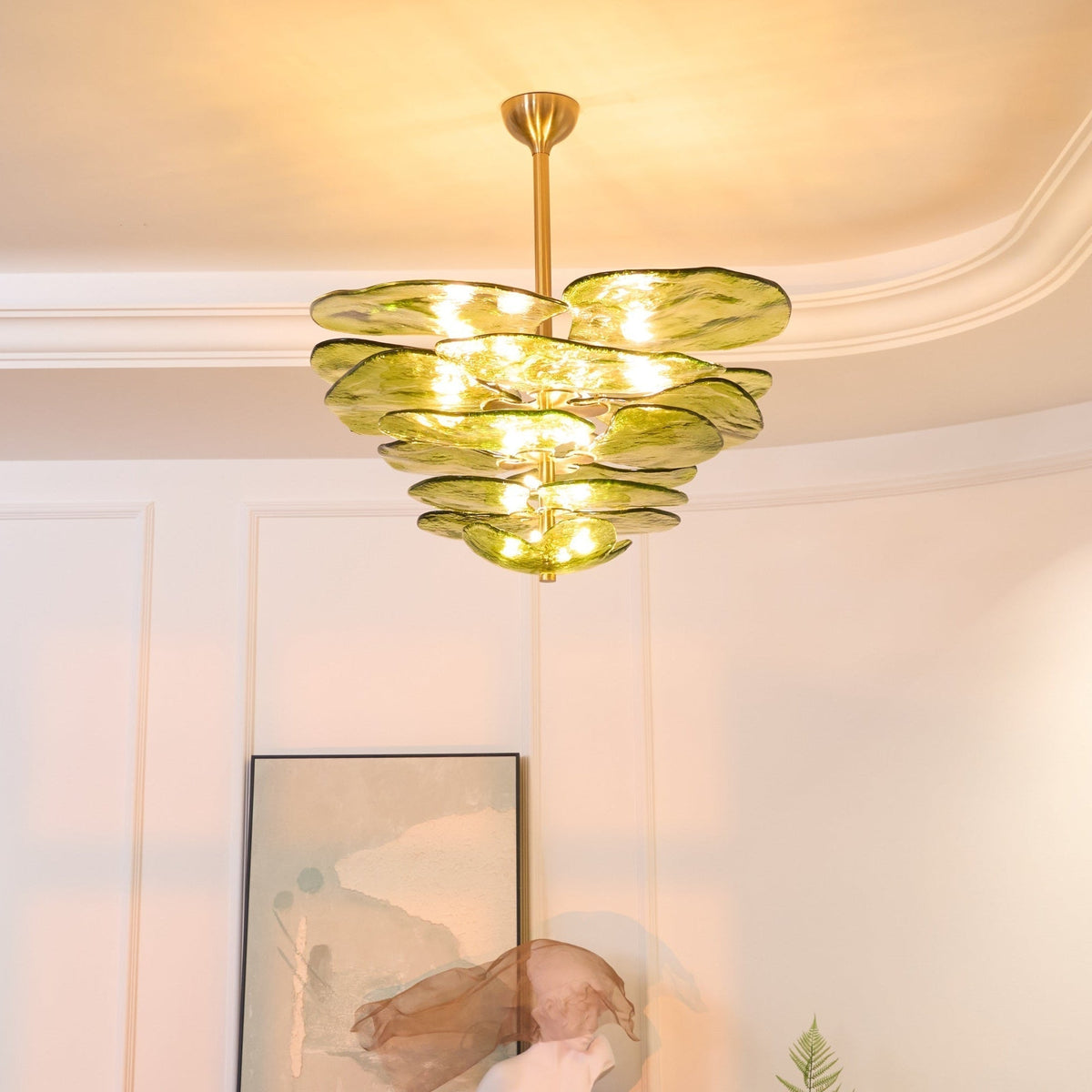 Crivs lampadario Oro vetro Murano petali lusso