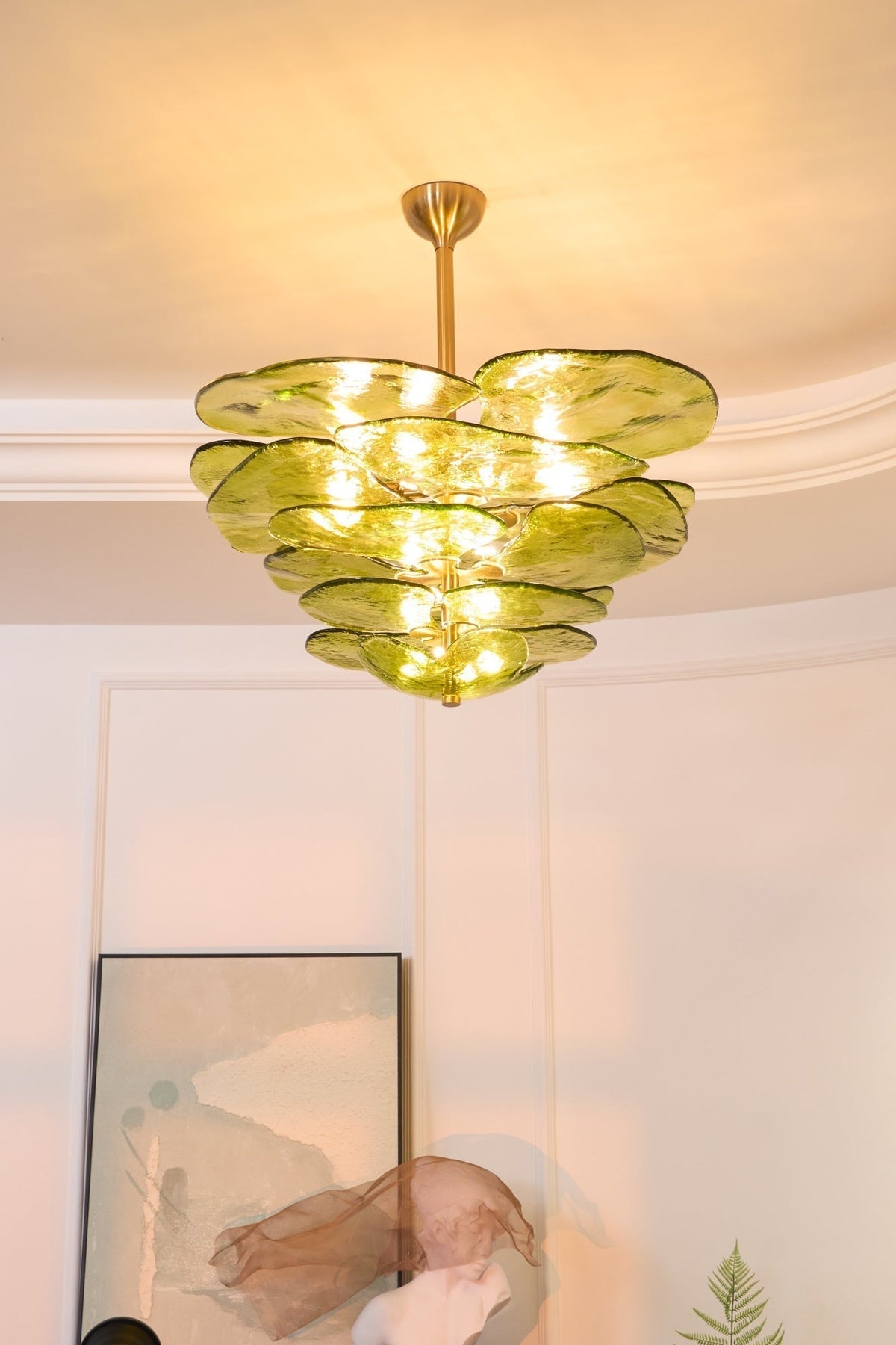 Crivs lampadario Oro vetro Murano petali lusso
