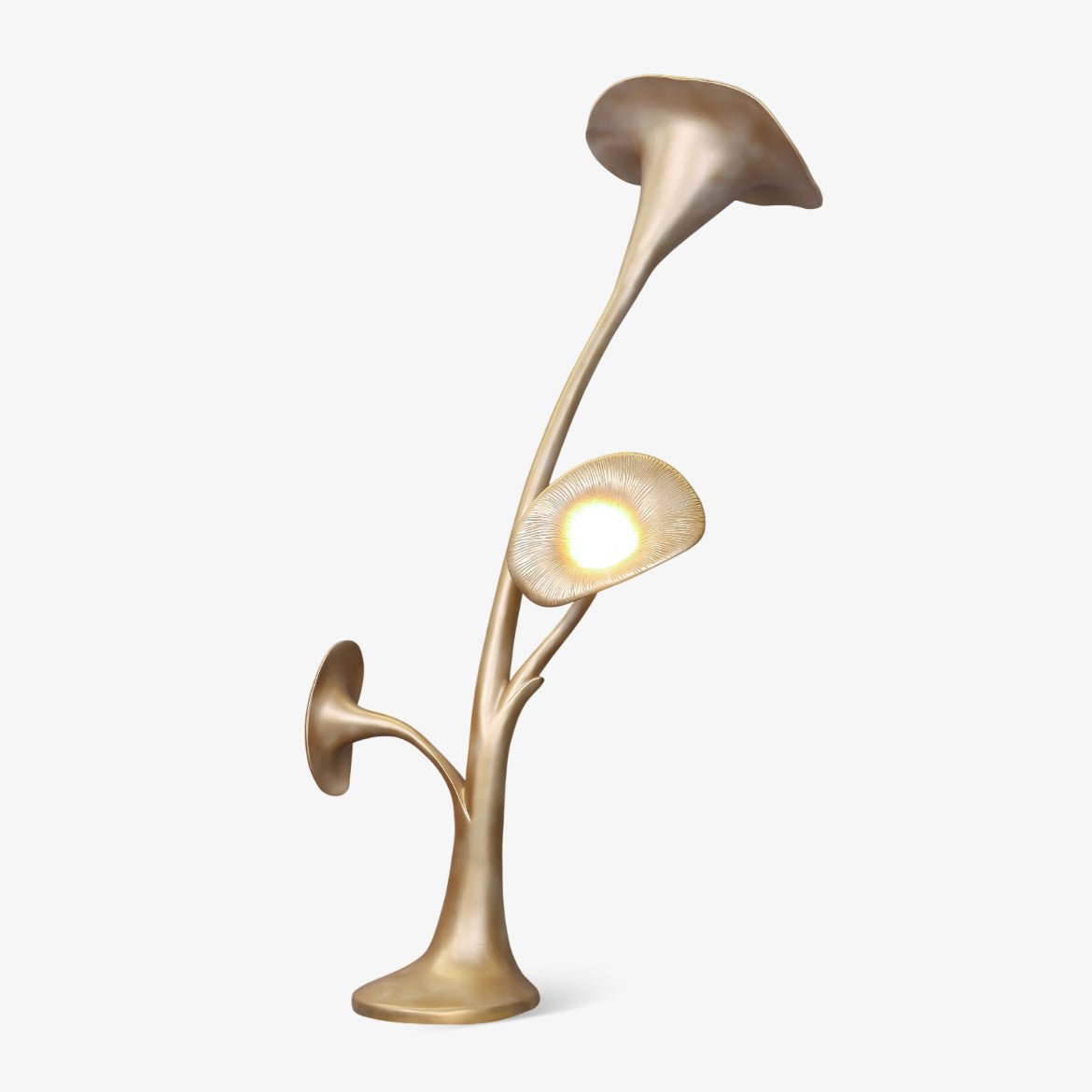 Esole lampada da terra in ottone con Finitura Florale floreale