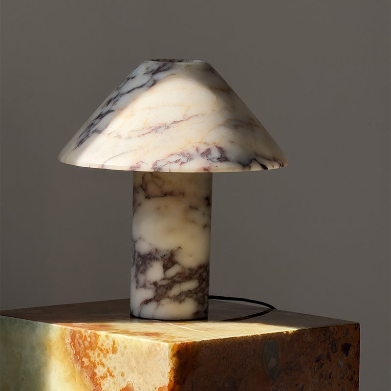 Pillar lampada da tavolo in pietra Onyx ciano