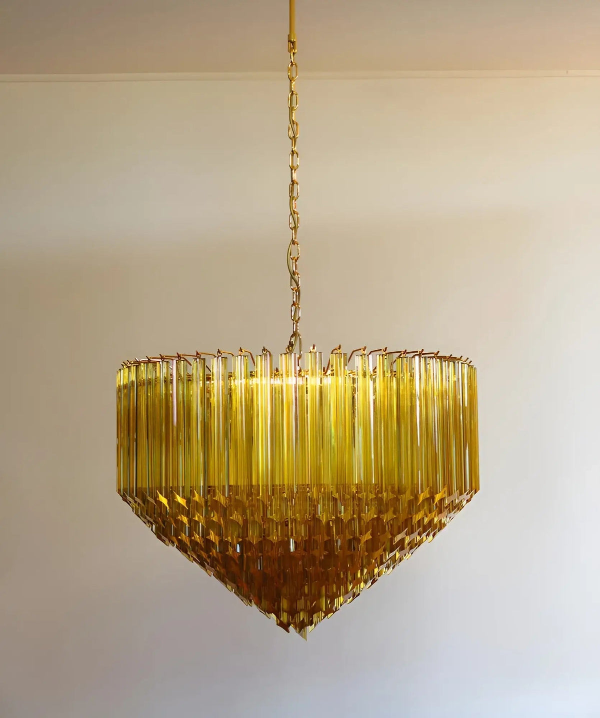 Celiselle lampadario in vetro di Murano ambra Prism Grand Art