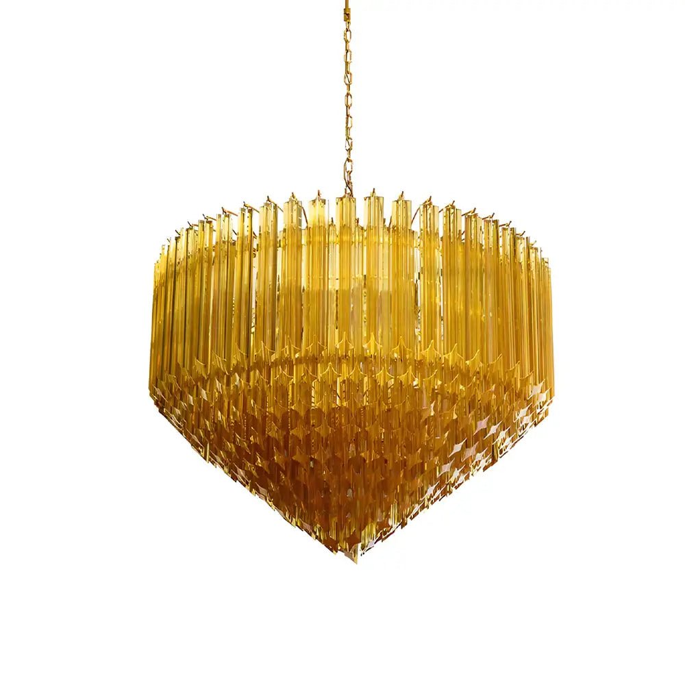 Celiselle lampadario in vetro di Murano ambra Prism Grand Art